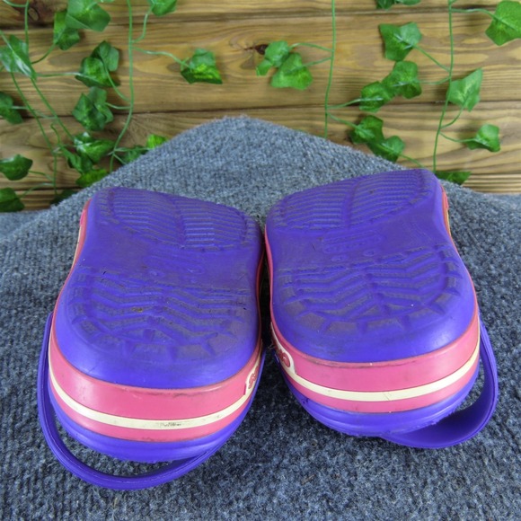 Crocs Clog  Girl Y 1 Medium Flat Purple Synthetic Slip On - Picture 5 of 6
